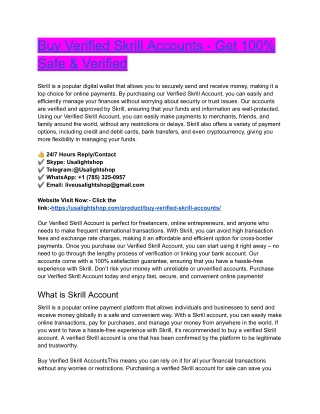 Buy Verified Skrill Accounts - 100% USA,UK Document ...