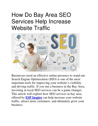 How Do Bay Area SEO Services Help Increase Website Traffic