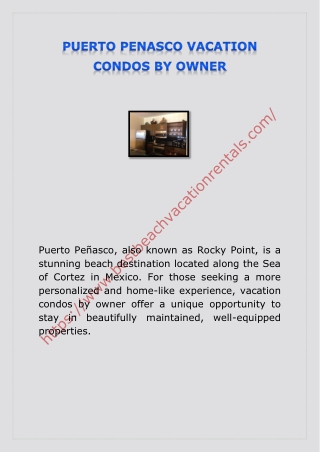 PUERTO PENASCO VACATION CONDOS BY OWNER