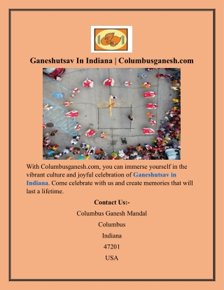 Ganeshutsav In Indiana  Columbusganesh