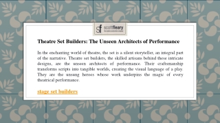 Stage Set Builders Expert designers for your event or performance.