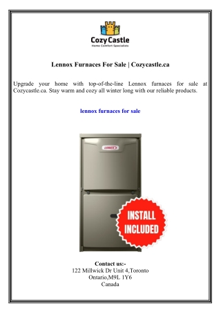 Lennox Furnaces For Sale  Cozycastle.ca