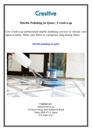 Marble Polishing In Qatar  Crestive.qa