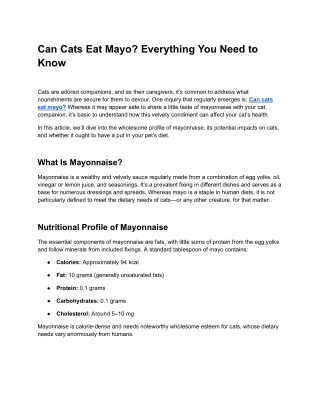 Can Cats Eat Mayo_ Everything You Need to Know