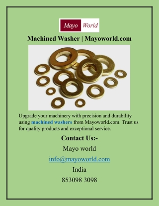 Machined Washer Mayoworld