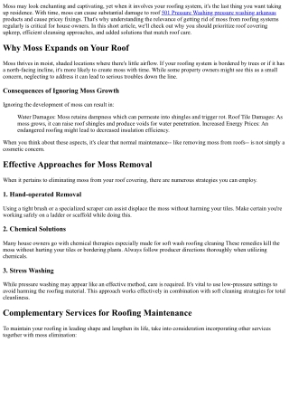 The Relevance of Removing Moss from Roofs Frequently