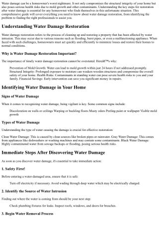 Restoration After Water Damage: Key Steps for Homeowners to Follow