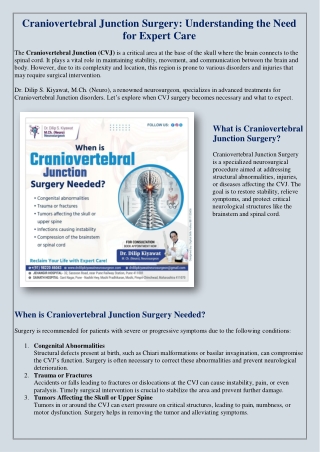 Craniovertebral Junction Surgery