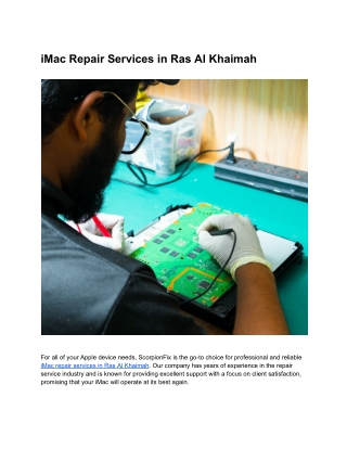 iMac Repair Services in Ras Al Khaimah