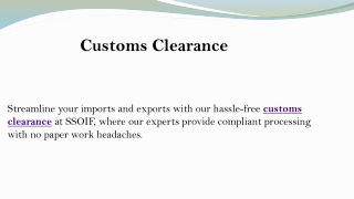 Customs Clearance