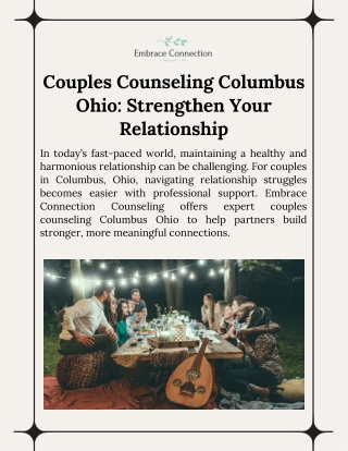 Embrace Connection Counseling Expert Couples Therapy in Columbus