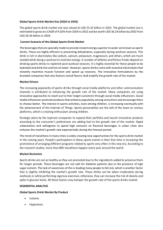 Sports Drink Market