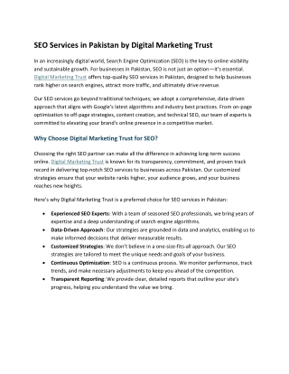 SEO Services in Pakistan