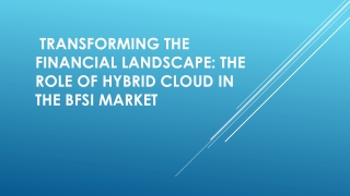 Transforming the Financial Landscape