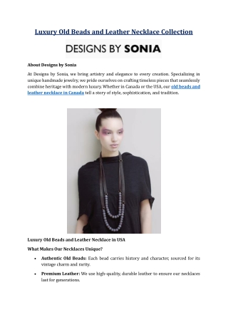 Luxury Old Beads and Leather Necklace Collection