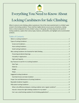 Everything You Need to Know About Locking Carabiners for Safe Climbing