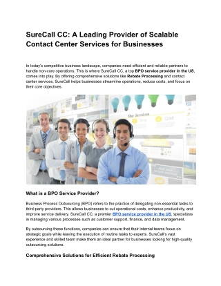 SureCall CC_ A Leading Provider of Scalable Contact Center Services for Businesses