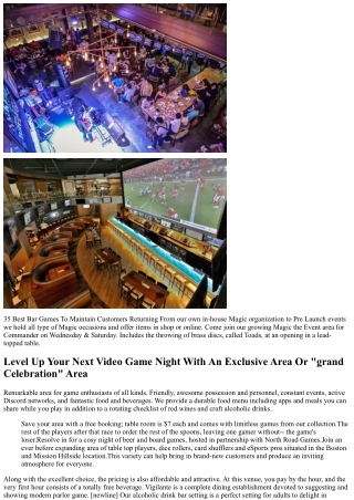 West Michigan's Initial Parlor Game Bar & Lounge Play, Stay, & Sip Away!