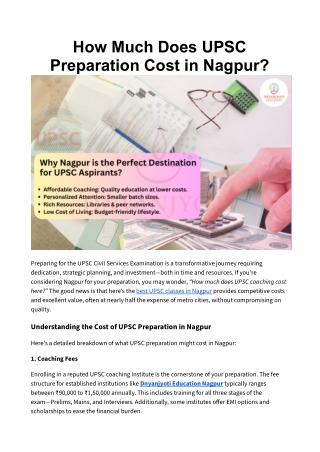 How Much Does UPSC Preparation Cost in Nagpur?