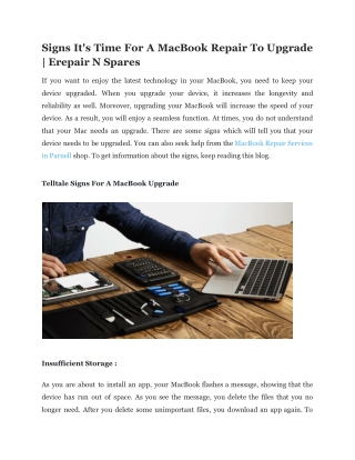 Signs It's Time For A MacBook Repair To Upgrade _ Erepair N Spares