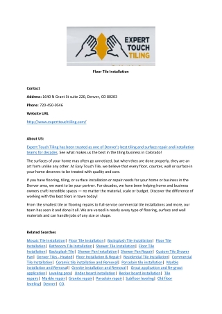 Floor Tile Installation