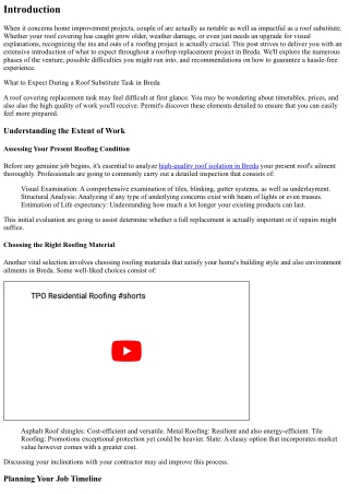 What to Expect In The Course Of a Roofing Substitute Job in Breda