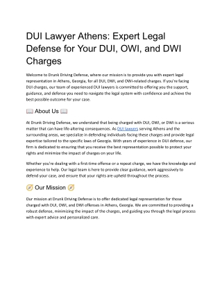 Drunk Driving Defense