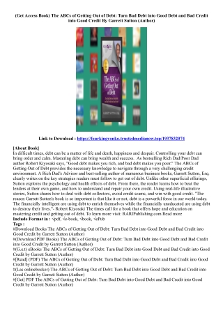 [View Book] The ABCs of Getting Out of Debt: Turn Bad Debt into Good Debt and Ba