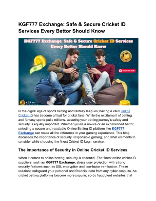 Safe & Secure Online Cricket ID for Betting & Fantasy