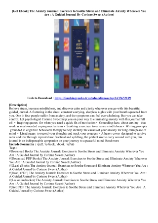 (Ebook Download) The Anxiety Journal: Exercises to Soothe Stress and Eliminate A