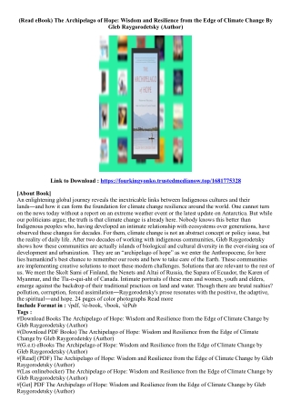 [Kindle Book] The Archipelago of Hope: Wisdom and Resilience from the Edge of Cl