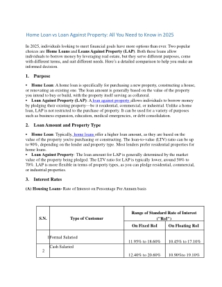Home Loan vs Loan Against Property: All You Need to Know in 2025