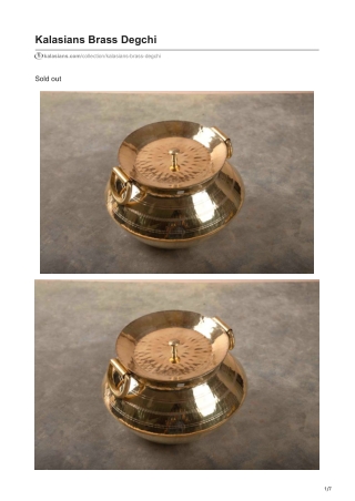 Kalasians Brass Degchi is a perfect blend of traditional craftsmanship