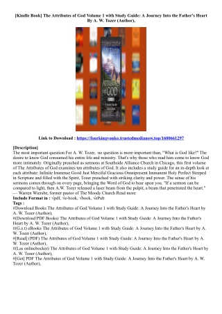 (Get Access Book) The Attributes of God Volume 1 with Study Guide: A Journey Int
