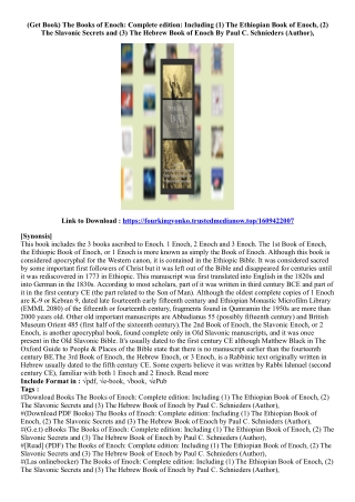 (Get Ebook) The Books of Enoch: Complete edition: Including (1) The Ethiopian Bo