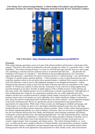 (Kindle Book) The Carbon Farming Solution: A Global Toolkit of Perennial Crops a