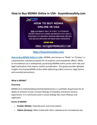 How to Buy MDMA Online in USA - buymdmasafely