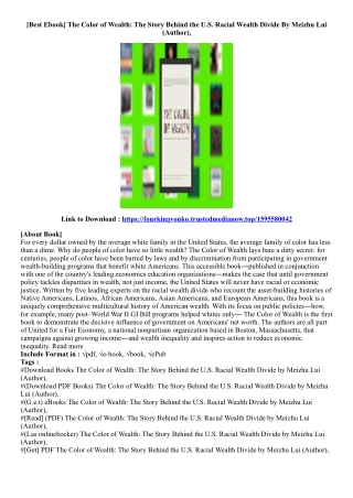 [Free Download] The Color of Wealth: The Story Behind the U.S. Racial Wealth Div