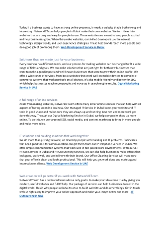 Web Development Service inUAE