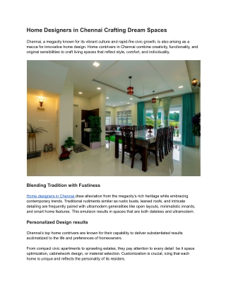 Home Designers in Chennai