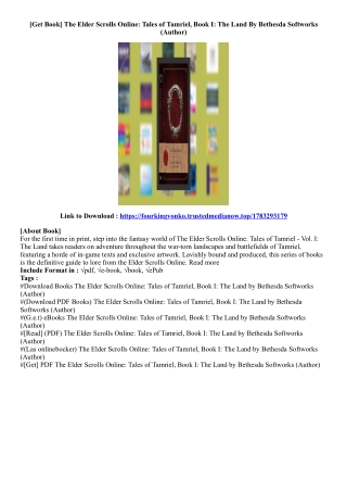 (Get Book) The Elder Scrolls Online: Tales of Tamriel, Book I: The Land By Bethe