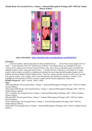 [View Book] The Essential Peirce, Volume 1: Selected Philosophical Writings (186