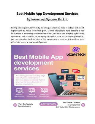 Best Mobile App Development Services