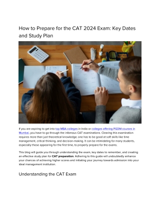 How to Prepare for the CAT 2024 Exam_ Key Dates and Study Plan