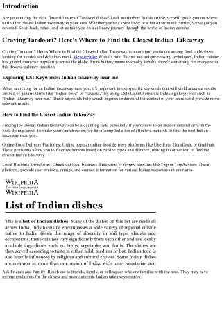 Craving Tandoori? Here's Where to Find the Closest Indian Takeaway