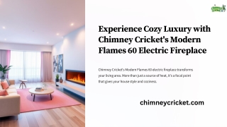 Experience Cozy Luxury with Chimney Cricket's Modern Flames 60 Electric Fireplac