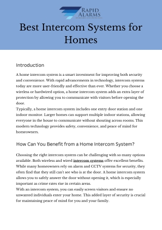 Best Intercom Systems for Homes