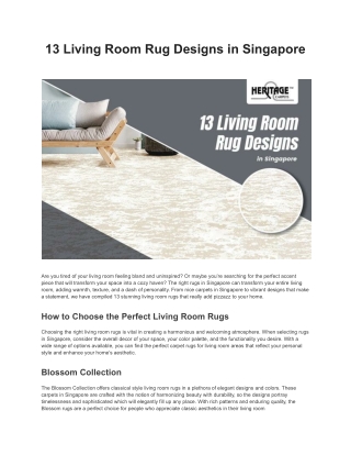 13 Living Room Rug Designs in Singapore