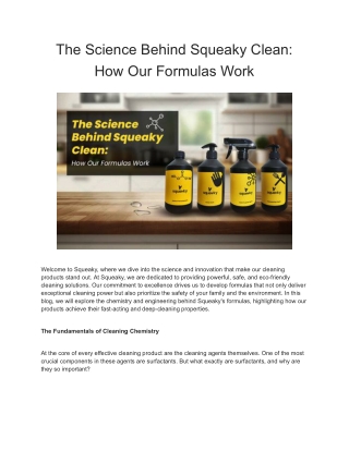 The Science Behind Squeaky Clean: How Our Formulas Work