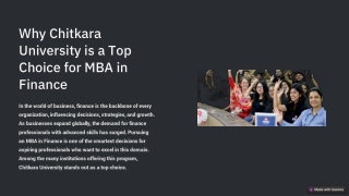 What Makes Chitkara University a Top Choice for MBA in Finance